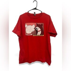 Target Bullseye Dog Graphic Tee Red “Just Stay and Shop” Cartoon Shirt – Unisex
